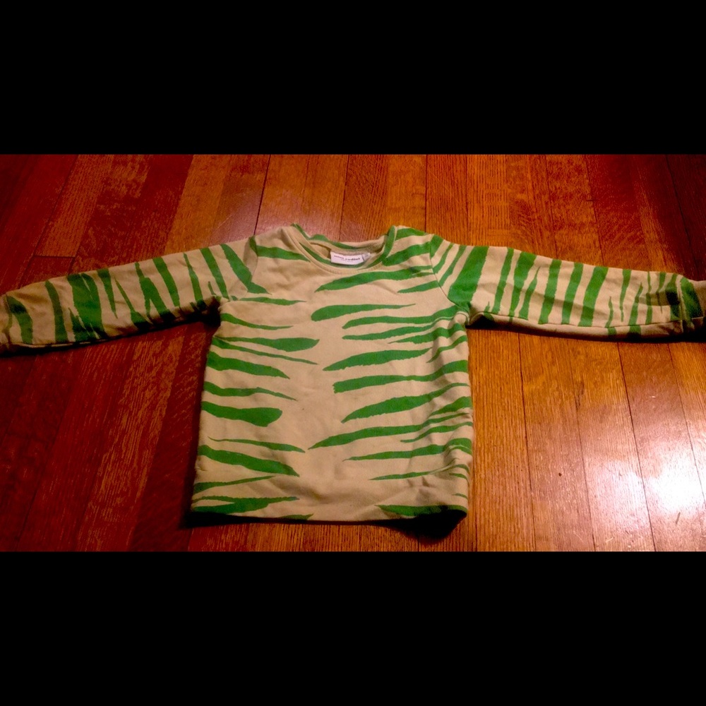 Mini Rodini thick long sleeve Green Zebra 104-110